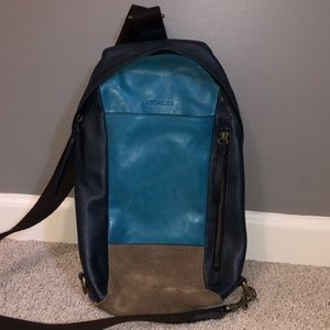 Teal & Navy Coach Crossbody Backpack/Bag